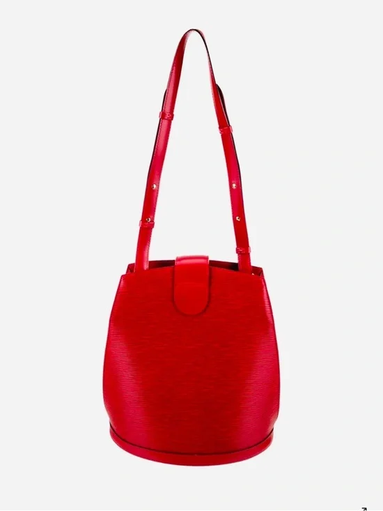 Louis Vuitton Red Cluny Epi Leather Bucket Shoulder Bag - Picture 4 of 13
